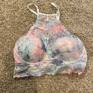 Pink halter padded bra. Size small. Very comfortable.